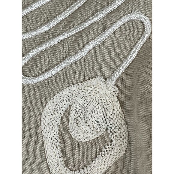 Retro Floral Linen Jacket M Tan Preppy Classic Chic Sequin Artsy Boho Western - Picture 10 of 14